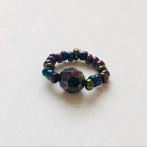 Handmade Beaded Holographic Beads Trendy Ring